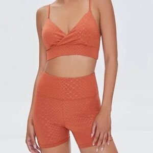 Forever 21 Snake Print Two Piece Workout Set